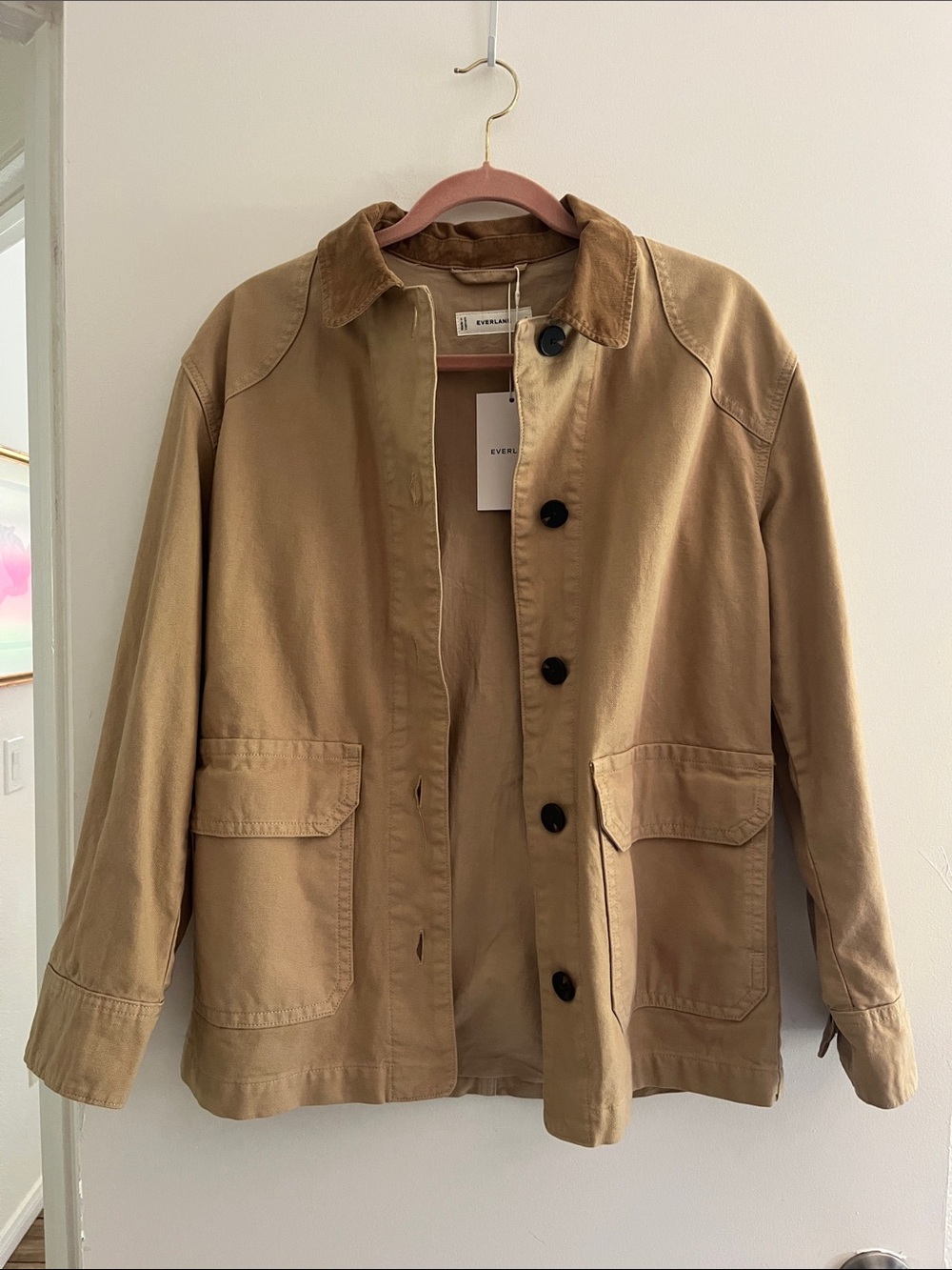 Everlane Tan Canvas Button-Front Work Barn Jacket Chore Coat
